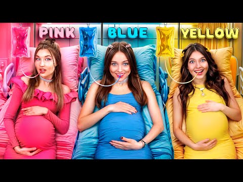 Розовая vs Желтая vs Голубая Девушка в Больнице! Цветной Челлендж для Беременных