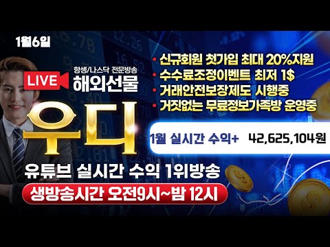 [해외선물 실시간] [1월6일] 유튜브실시간수익 1위!  2025을사년 우디와함께 수익을 ~~항셍/나스닥 전문  해외선물 어려운거 없습니다 #해외선물우디#해외선물 #나스닥 #항셍