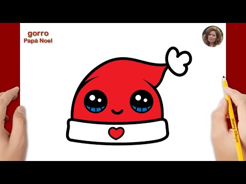 Cómo dibujar un gorro de Navidad | Dibujos de Navidad para dibujar | Dibujos felices