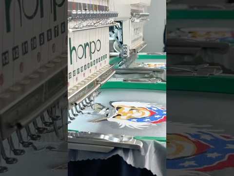 2 heads T-shirt embroidery #embroidery #shorts #tshirt