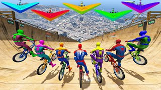 Rainbow Spiderman vs Longest Ramp in GTA 5 - Jumping from Highest in GTA 5 #1