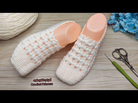 كروشيه سليبر ، لكلوك، لاي مقاس بشرح سهل للمبتدئات Crochet Slippers