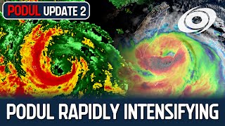 Typhoon Podul Making Landfall in Taiwan