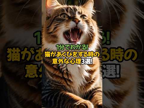 【実は眠いだけじゃない!】猫があくびをする時の意外な心理3選!🐾1分で解説!