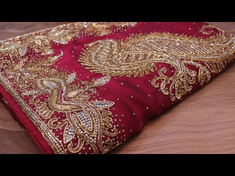 ARNG-3364 “The Antique Ruby” Premium Designer Saree||Rangoli Fabric||Crystals||Zardozi