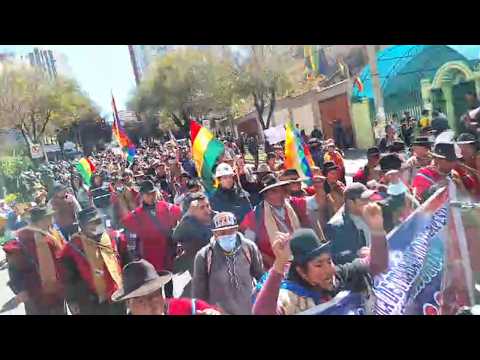 Bolivia Marcha Pacifica llega a Tribunal Supremo Electoral, Polic铆a intenta detener