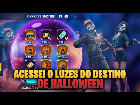 LUZES DO DESTINO DE HALLOWEEN! ACESSEI ANTECIPADO O NOVO EVENTO COM SKINS INSANAS! FREE FIRE #ff