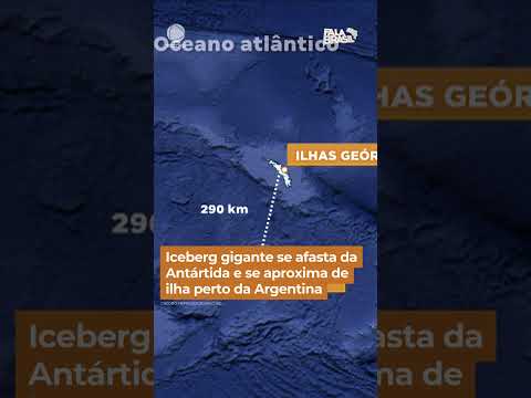 Iceberg gigante se afasta da Antártida e segue em direção a uma ilha #shorts #falabrasil