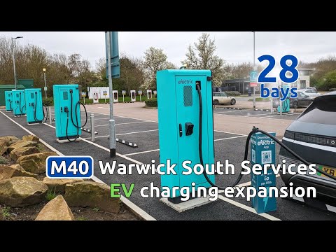 EV charging at M40 Warwick Southbound Services (March 2024)