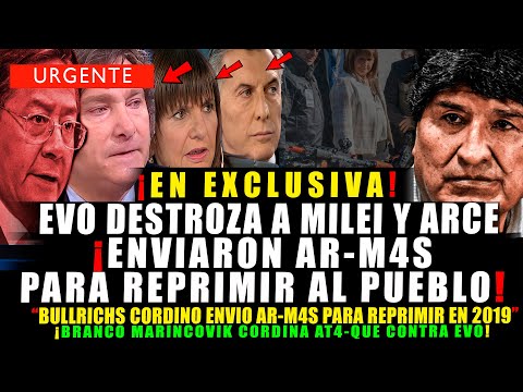 BOMBAZO. CAE MILEI Y ARCE ¡ACUSADORES DE EVO EN ARGENTINA ENVIARON AR-M4S PARA MASA-CR4R AL PUEBLO!