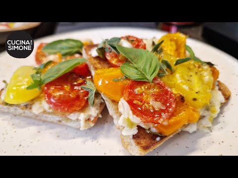 Crostini pomodorini confit e feta - Non è la solita colazione 😱