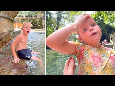 EXTREME HiTTE! KiNDEREN ERUiT iN 42,5 GRADEN HOTSPRiNG🥵THAiS ETEN! Kanchanaburi| Bellinga Vlog #3262