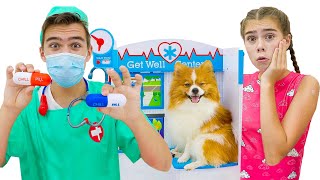 Nastya y Artem cuidan a su perrita – video infantil divertido