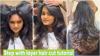 How to : Long butterfly hair cut tutorial | simple step with layer hair cut technique | step by step
