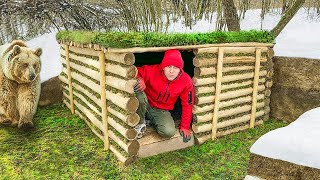 Building a Dugout in a Wild Forest alone. From start to finish