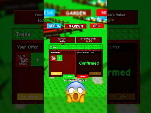 Day 1: Trading Sheckles to a Kitsune in Grow A Garden 🤯 #shorts #roblox #growagarden