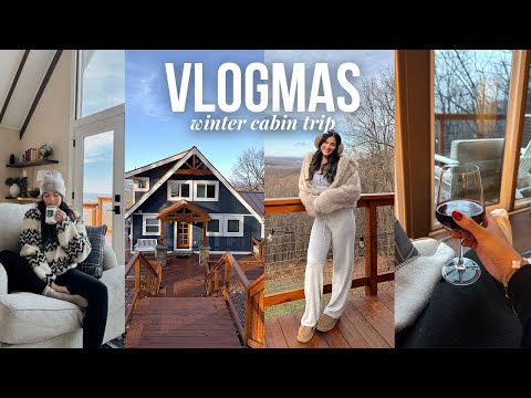 winter cabin getaway in the mountains! cozy cabin vibes, hot tub, relaxing staycation | VLOGMAS 2024