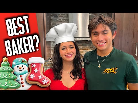 Christmas Cookie BAKE OFF vs my Girlfriend!  Baking Challenge with Recipe