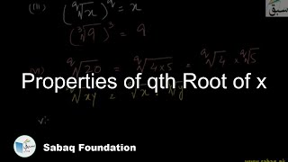 qth Root of x