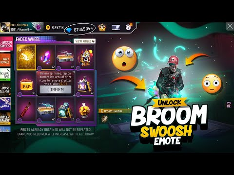 Broom Swoosh Emote Event | New Faded Wheel Event Unlock | FF New Event Today | Free Fire New Event