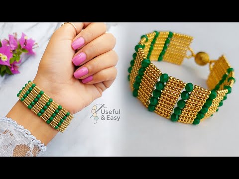 How to make bracelet with beads//Easy beading tutorials//Useful & Easy