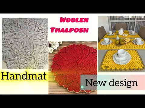 Woollen thalposh ❤️ new design #crochet #shortsfeed #easy #design #video