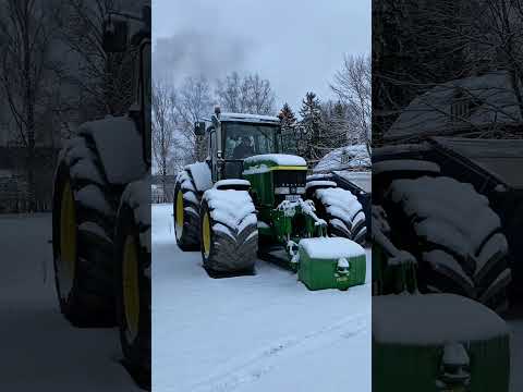 Extreme Cold Start 🚜❄️ John Deere Wakes Up in Winter Storm! #coldstart #tractor #johndeere #snow