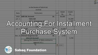 Accounting For Installment Purchase System