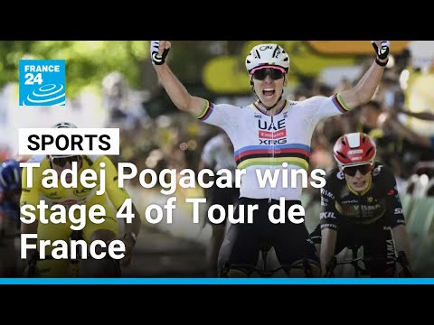 YouTube video thumbnail: Tadej Pogacar Wins Tour de France Stage 4 to Claim 100th Career Victory