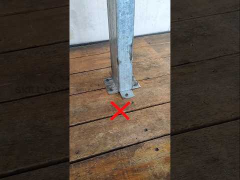 Wow!! This craftsman has a good and neat technique for connecting square metal to wooden floors