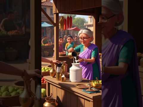 दादी का सच जानकर पूरा गाँव रो पड़ा 😢 | #cartoon #ai #shorts #aivideo #animation