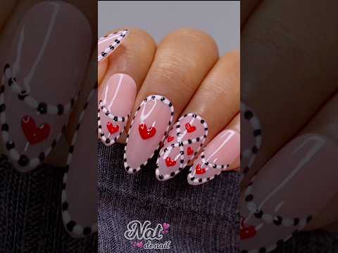 Cute Heart Nails❤️#natdenail #easynailart #simplenails