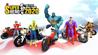 Super Hero Bike Stunt Mega Ramp 2020 Gameplay 
