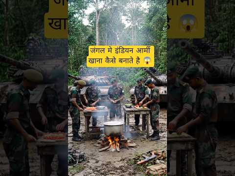 जंगल में इंडियन आर्मी🥵वाले देशी तरीके से खाना बनाते हुए soldiers cook food in the jungle#army#shorts