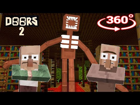 ROBLOX DOORS 2 Monsters vs Villagers in Minecraft 360!