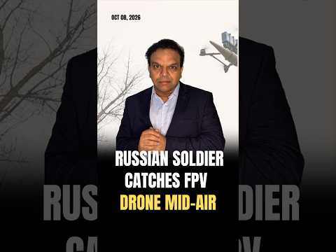 Russian Soldier Catches FPV Drone Mid-Air #ukraine #drone #drones #russia #shaheddrone #fpvdrone