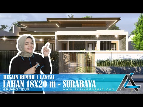 DESAIN RUMAH 18 X 20 METER I SURABAYA - RUMAH TROPIS MINIMALIS #rumah18x20meter #arsikajakarta