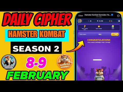 Hamster Kombat Dev Game Daily Cipher 8 February|Hamster Kombat Daily Cipher Code|Hamster Daily Combo