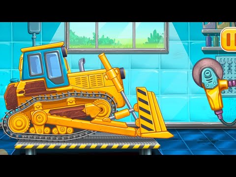 PERMAINAN EDUKASI ANAK BELAJAR MERAKIT KENDARAAN ALAT BERAT BULDOSER | GOKIDS
