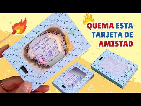 Tarjeta de amistad con mensaje oculto que se quema 🔥Caja para mi mejor amiga/o