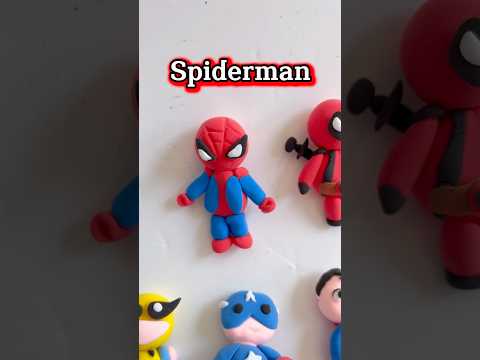 I made spiderman from clay #spiderman #coversong #creativeclayideas