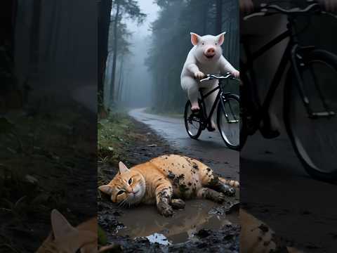 The cat cooked the pig like chicken and ate it with its owner🐈🐖 #ai #shorts #aivideo #shortvideo
