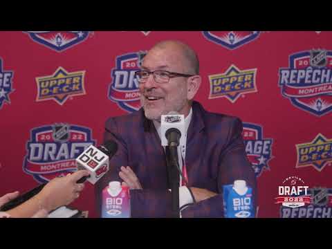 Tom Fitzgerald speaks to the media after the 2022 Draft about the Vanecek trade and players drafted. video clip
