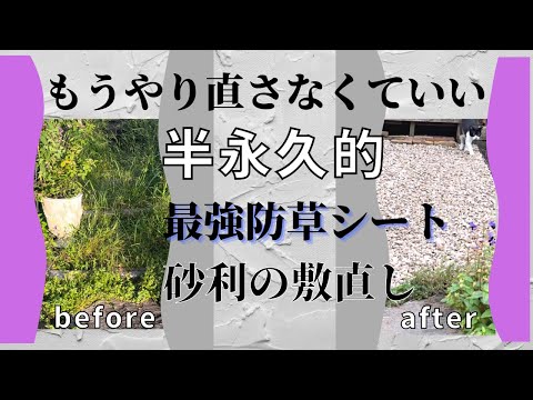 《最強防草シートザバーン》100均防草シートの7年後/間違いだらけの砂利敷きで草ボーボー/砂利撤去・再利用/スギナ・ドクダミ