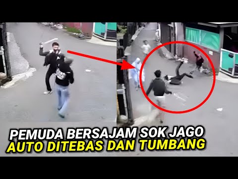 DRAMATIS !! Pemuda Bersajam  ini Menantang  Auto Ditebas Balik