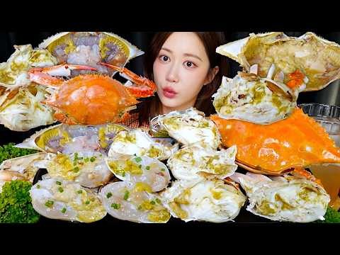 제철 꽃게회✨살밥 가득 꽃게찜🦀가을 숫꽃게 먹방🧡 Seasonal Blue <strong>Crab</strong> ワタリガニ | Mukbang ASMR