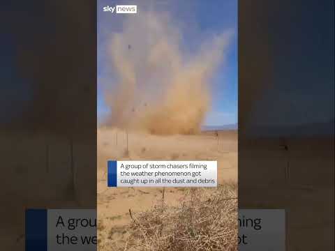 Dust devil swirls on Route 66