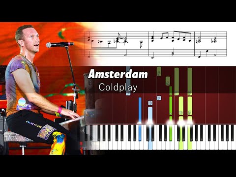 Coldplay - Amsterdam - Accurate Piano Tutorial with Sheet Music