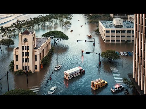 Honolulu Underwater! The Power of the Flood in the Heart of the City!