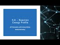 Chemical Reaction Energy Concepts